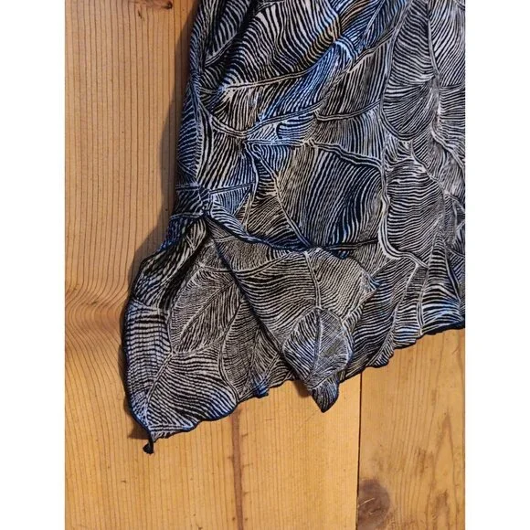 Vtg MiB Womens Plus K 5X Blouse Top Button Front Floral Rayon Black Open Back - Picture 7 of 7